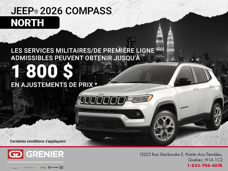 Conduisez un Jeep Compass 2026!