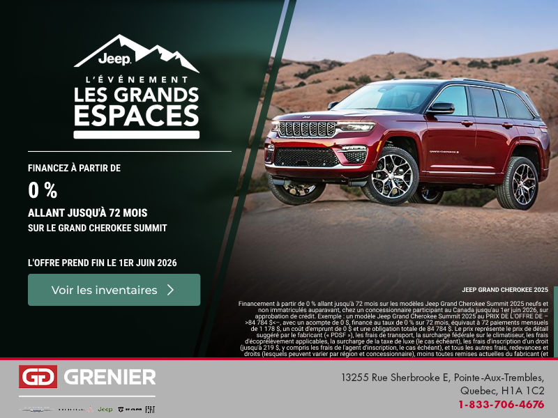 Conduisez un Jeep Grand Cherokee  2025!