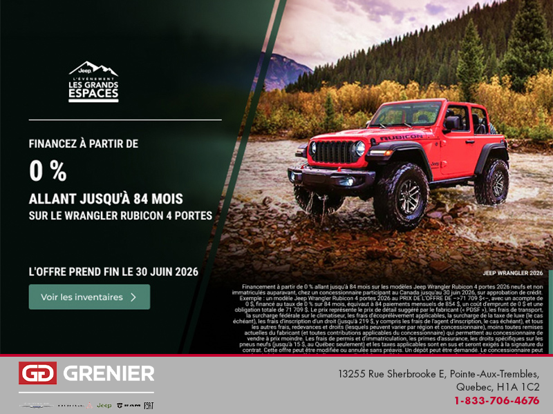 Conduisez un Jeep Wrangler 2026!