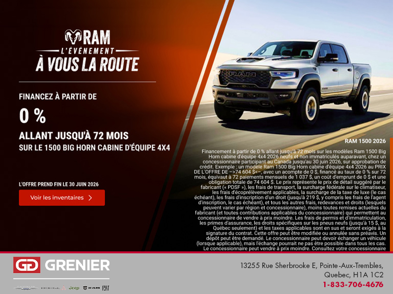 Procurez-vous le RAM 1500 2026