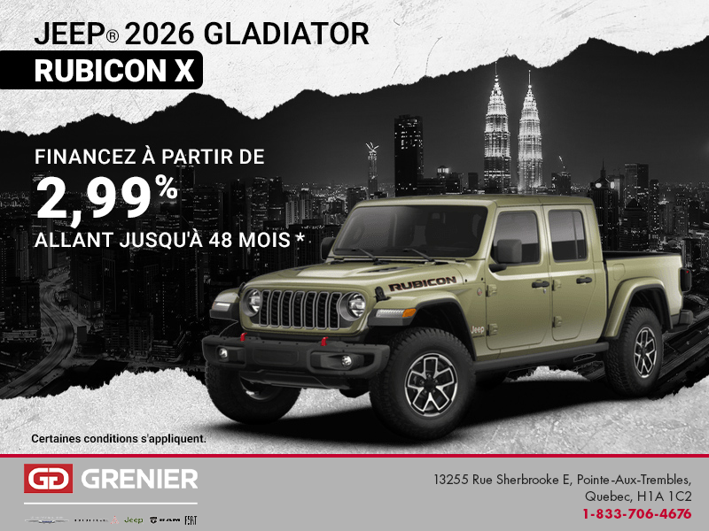 Conduisez un Jeep Gladiator 2026!