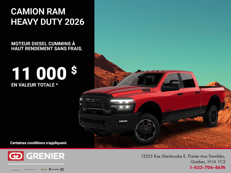 Procurez-vous le RAM Heavy Duty 2026