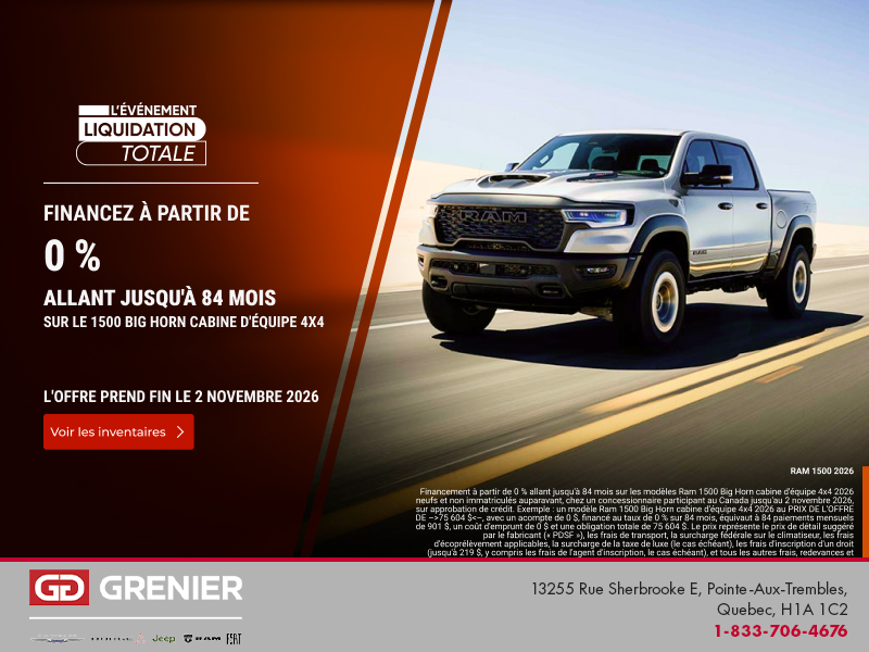 Procurez-vous le RAM 1500 2026