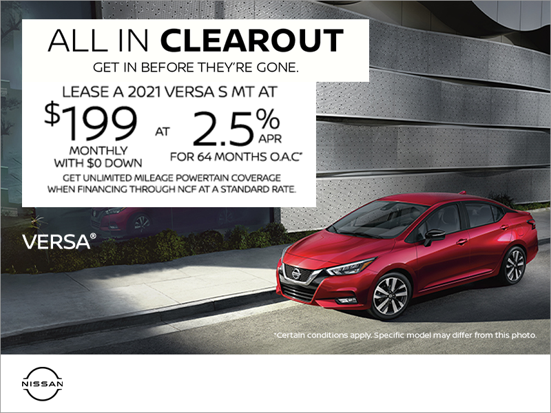 Get the 2021 Nissan Versa Today!