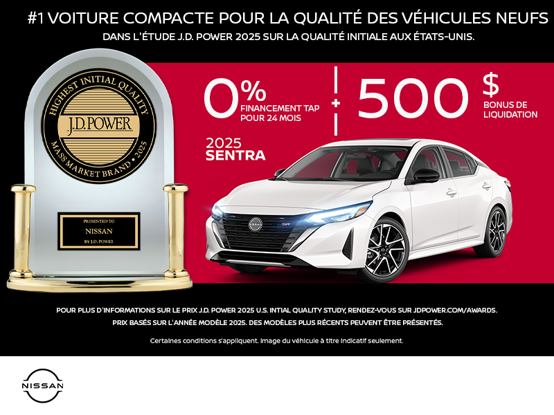 Obtenez la Nissan Sentra 2025 !