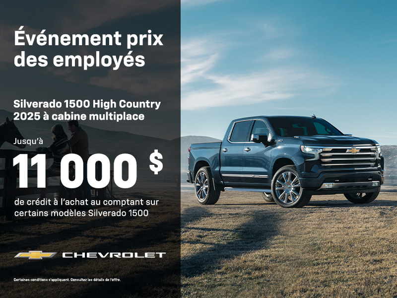 Procurez-vous le Chevrolet Silverado 1500 Custom 2025 à cabine multiplace