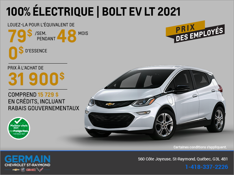 Procurez-vous la Chevrolet Bolt 2021!
