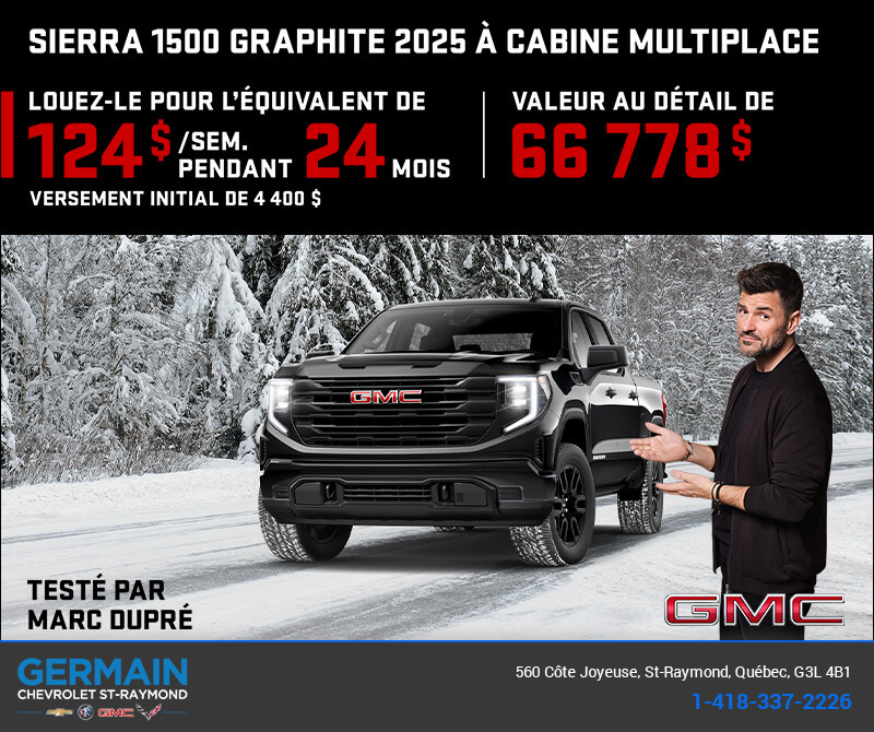 Le GMC Sierra 1500 Graphite à cabine multiplace 2025