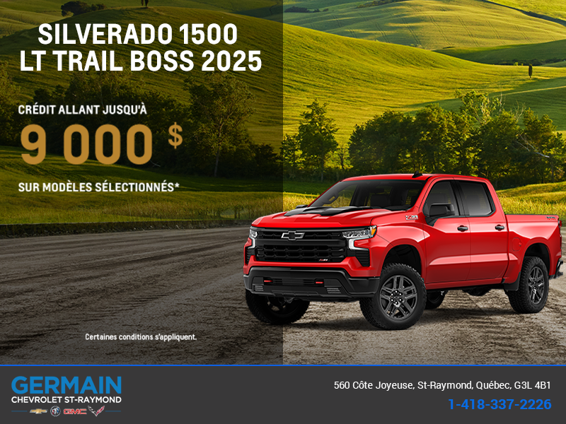 Procurez-vous le Chevrolet Silverado 1500 LT Trail Boss