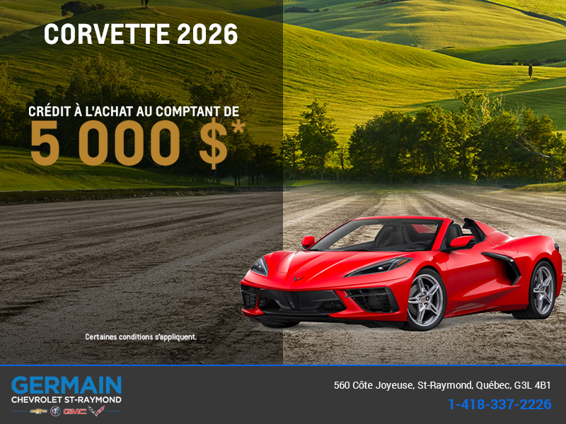 Procurez-vous le Chevrolet Corvette 2026