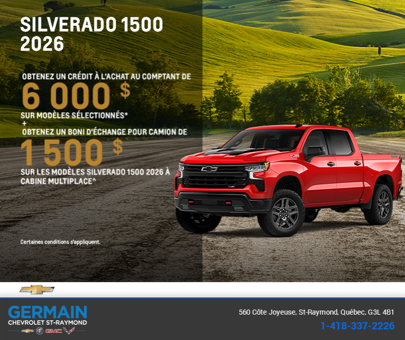 Procurez-vous le Chevrolet Silverado 1500 2026