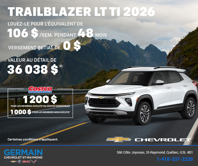 Le Chevrolet Trailblazer LT TI 2026