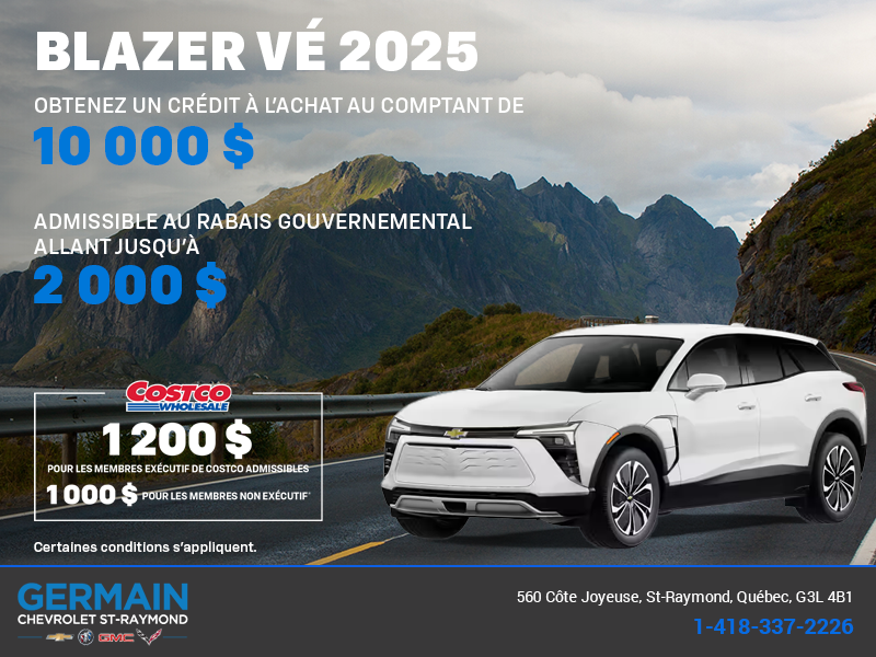 Procurez-vous le Chevrolet Blazer VÉ 2025