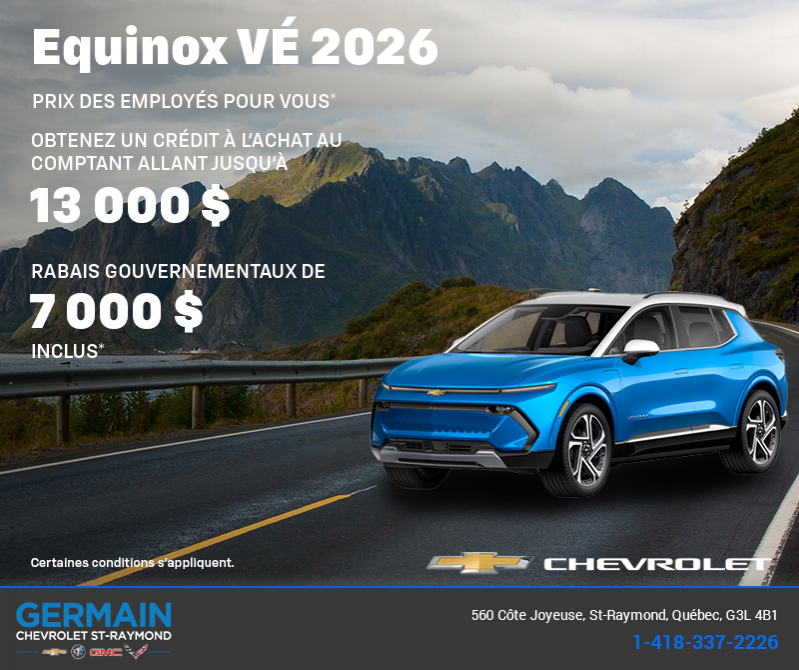 Procurez-vous le Chevrolet Equinox VÉ 2026