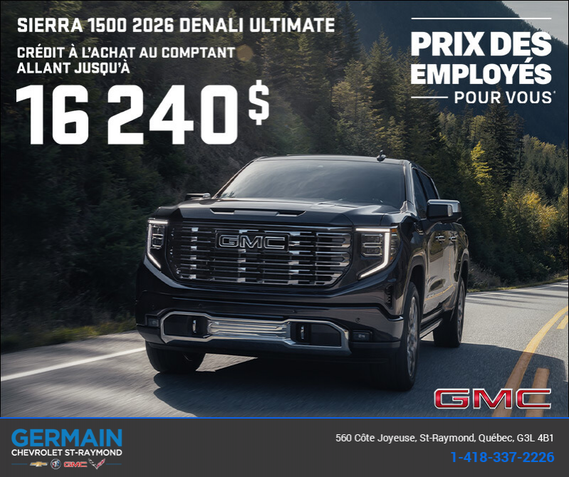 Le GMC Sierra 1500 Denali Ultimate 2026