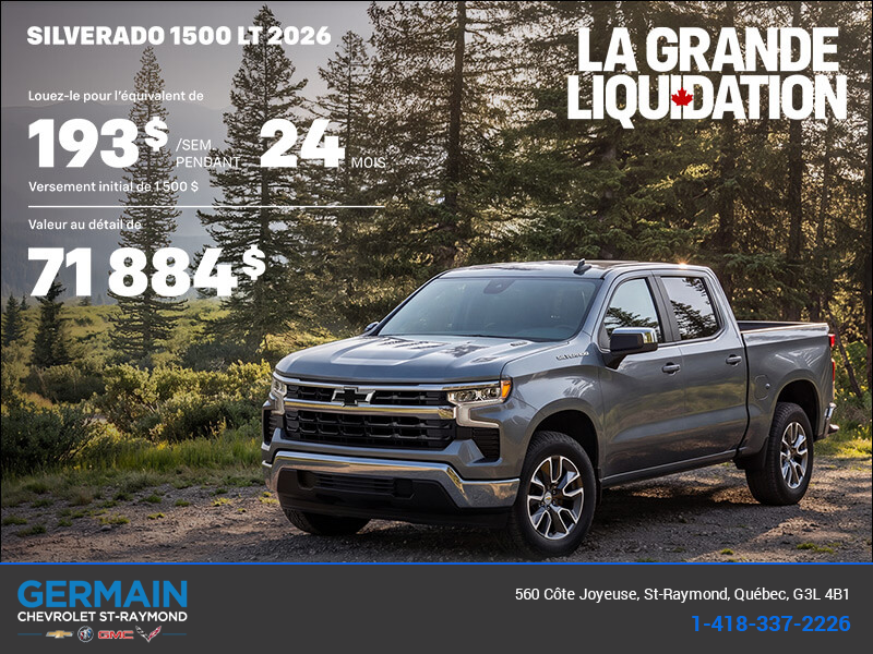 Le Chevrolet Silverado 1500 LT 2026