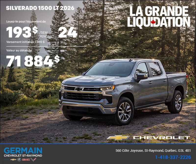 Le Chevrolet Silverado 1500 LT 2026