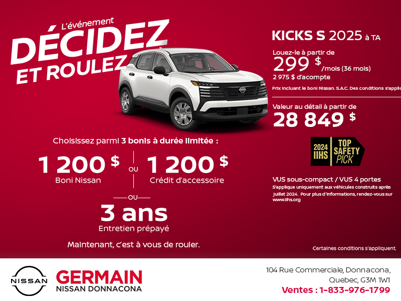 Obtenez le Kicks 2025 !