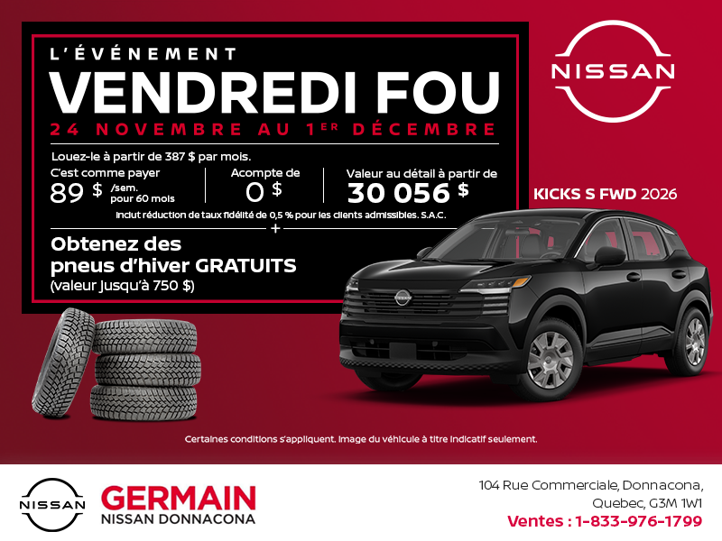 Obtenez le Kicks 2026 !