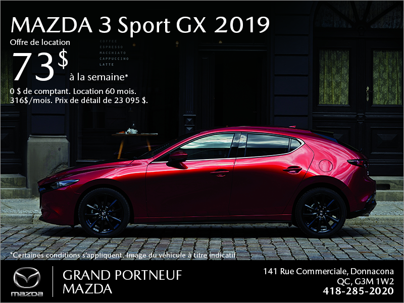 Procurez-vous la Mazda3 Sport 2019!