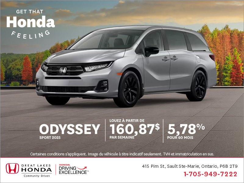 Procurez-vous le Honda Odyssey 2024 !