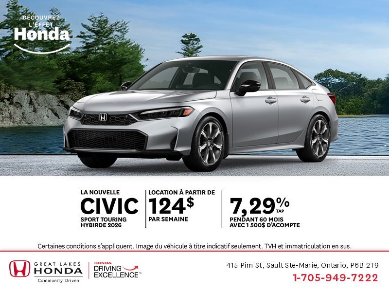 Procurez-vous le Honda Civic Hybride 2026