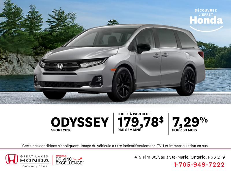 Procurez-vous le Honda Odyssey 2026 !