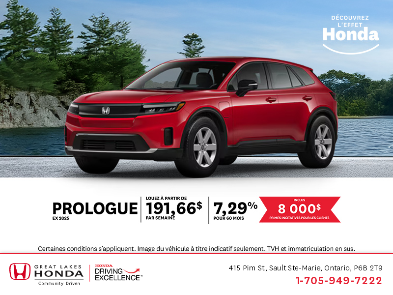 Procurez-vous le Honda Prologue 2025 !