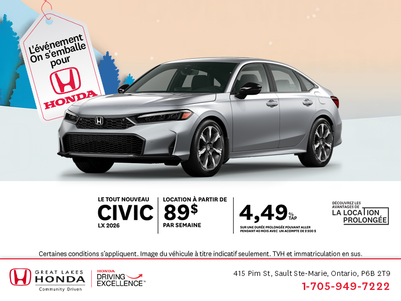 Procurez-vous le Honda Civic 2026