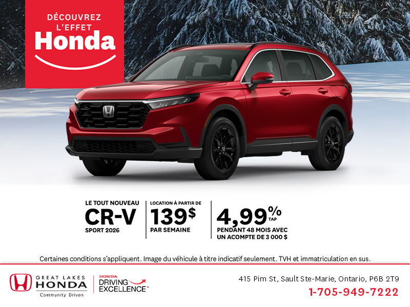 Obtenez le Honda CR-V 2026 !