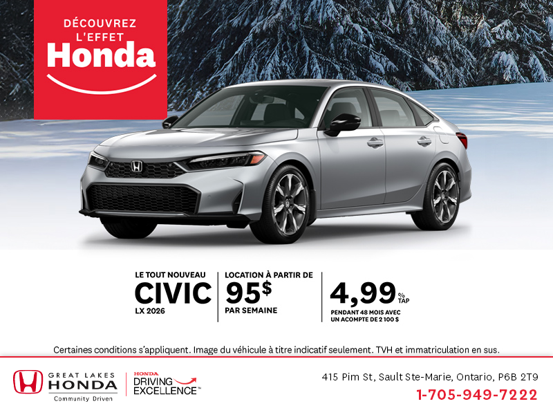 Procurez-vous le Honda Civic 2026