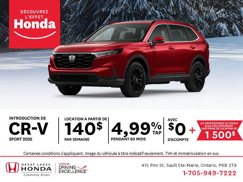 Obtenez le Honda CR-V 2026 !