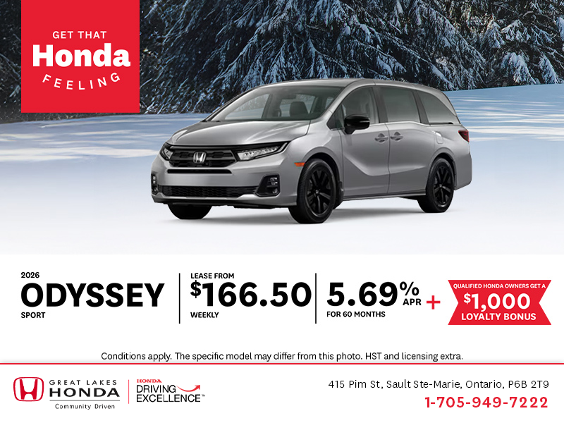 Get the 2026 Honda Odyssey!