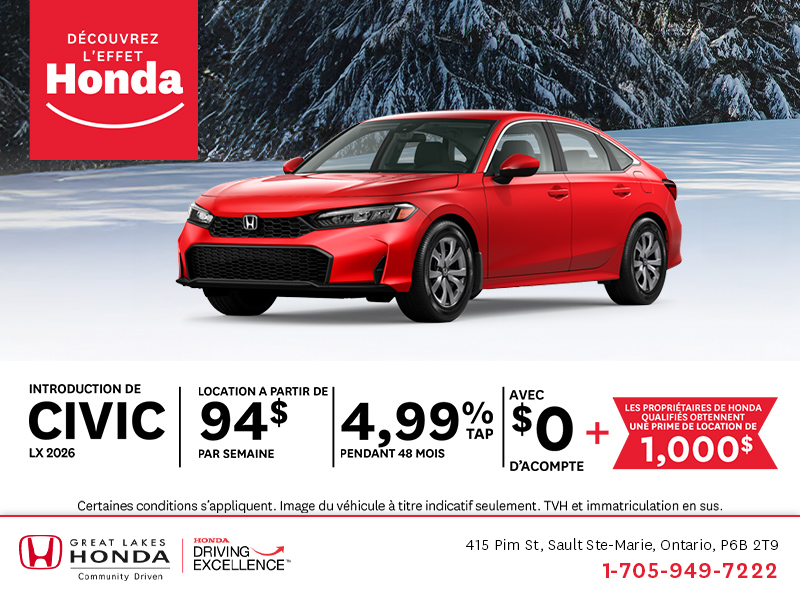 Procurez-vous le Honda Civic 2026