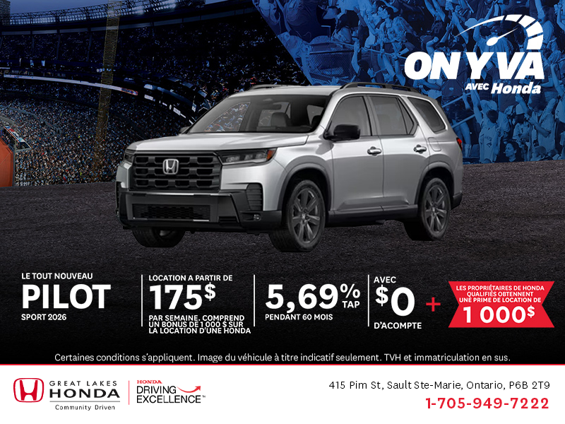 Procurez-vous le Honda Pilot 2026!