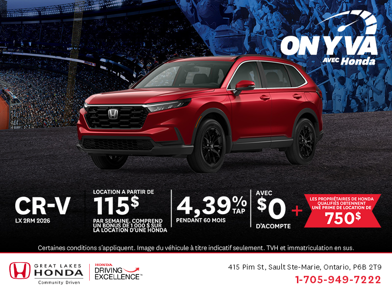 Obtenez la Honda CR-V 2026