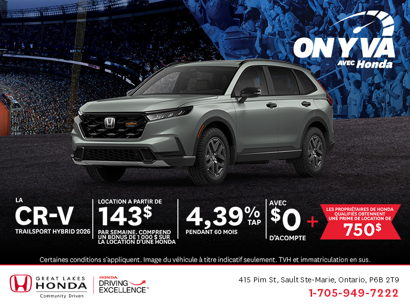 Obtenez la Honda CR-V Hybride 2026 !