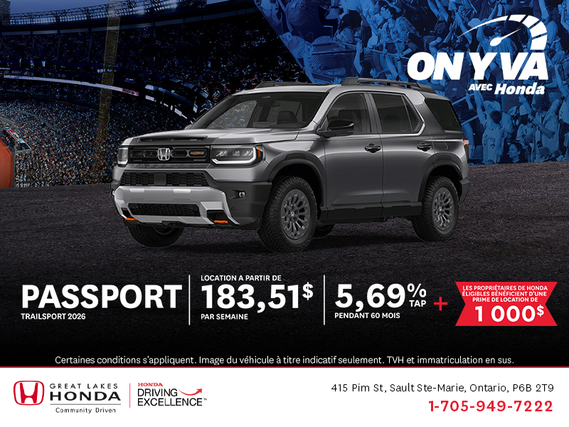 Procurez-vous la Honda Passport 2026!