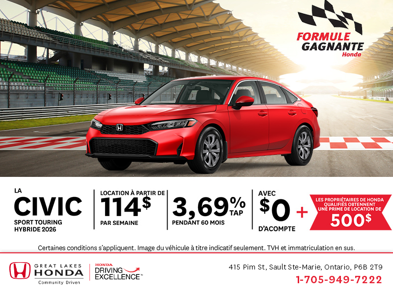 Procurez-vous la Honda Civic Hybride 2026