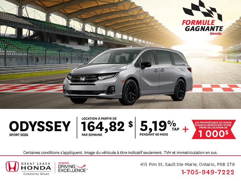 Procurez-vous la Honda Odyssey 2026 !
