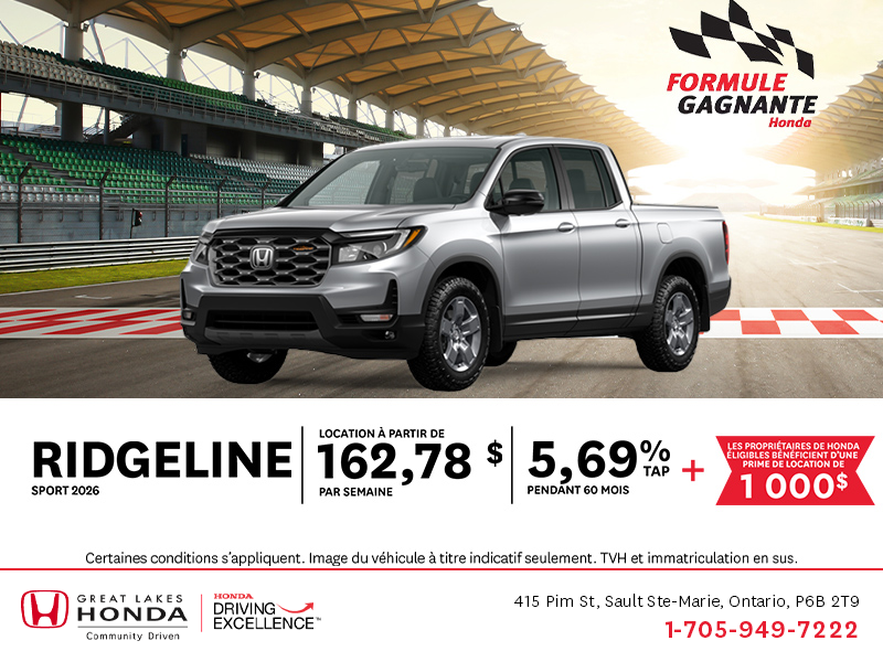 Procurez-vous la Honda Ridgeline 2026 !