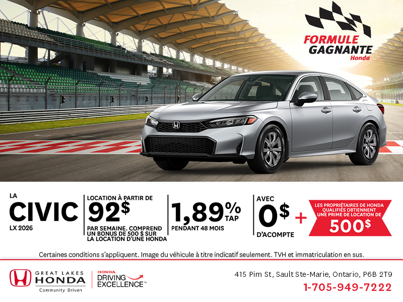 Procurez-vous la Honda Civic 2026