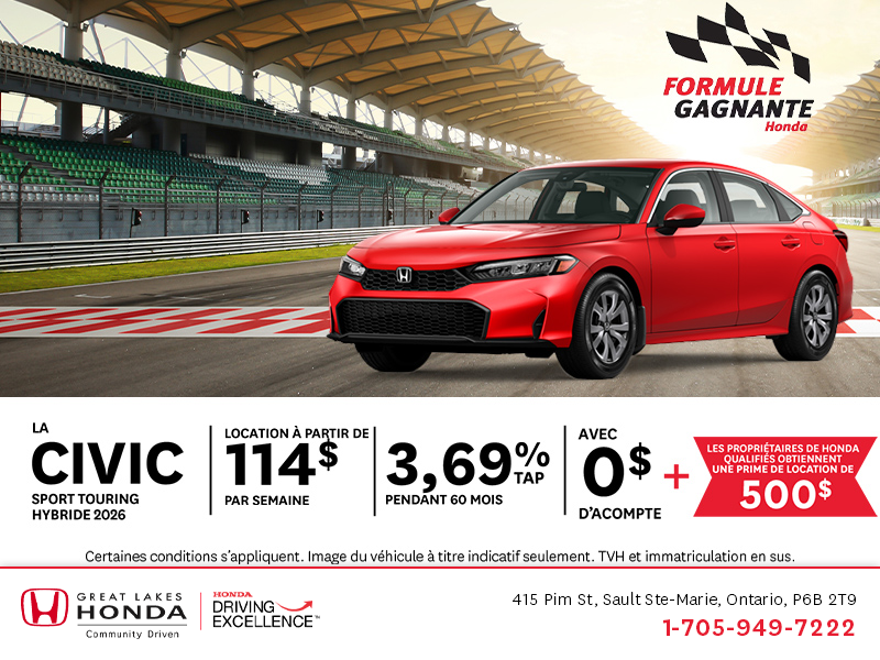 Procurez-vous la Honda Civic Hybride 2026