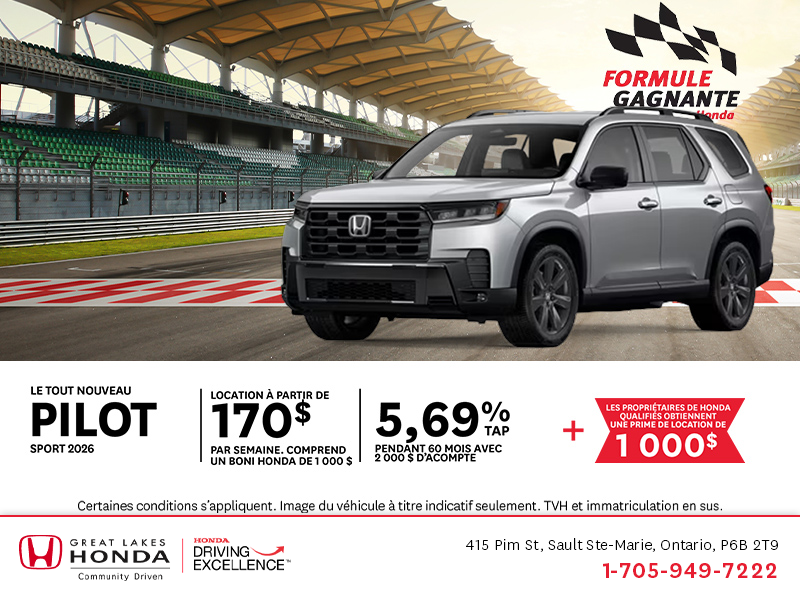 Procurez-vous la Honda Pilot 2026!