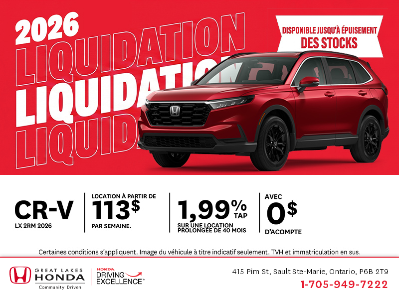 Obtenez la Honda CR-V 2026