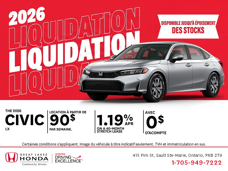 Procurez-vous la Honda Civic 2026