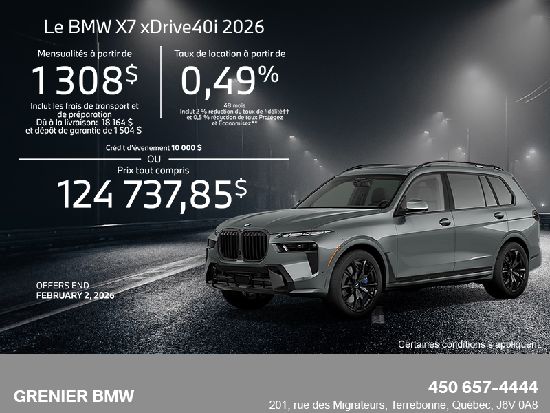 Procurez-vous le Bmw X7 2026