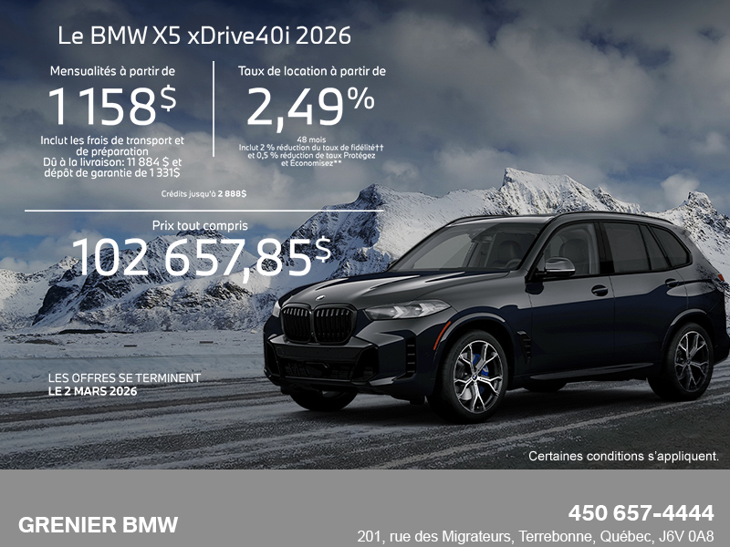 Procurez-vous le Bmw X5 2026