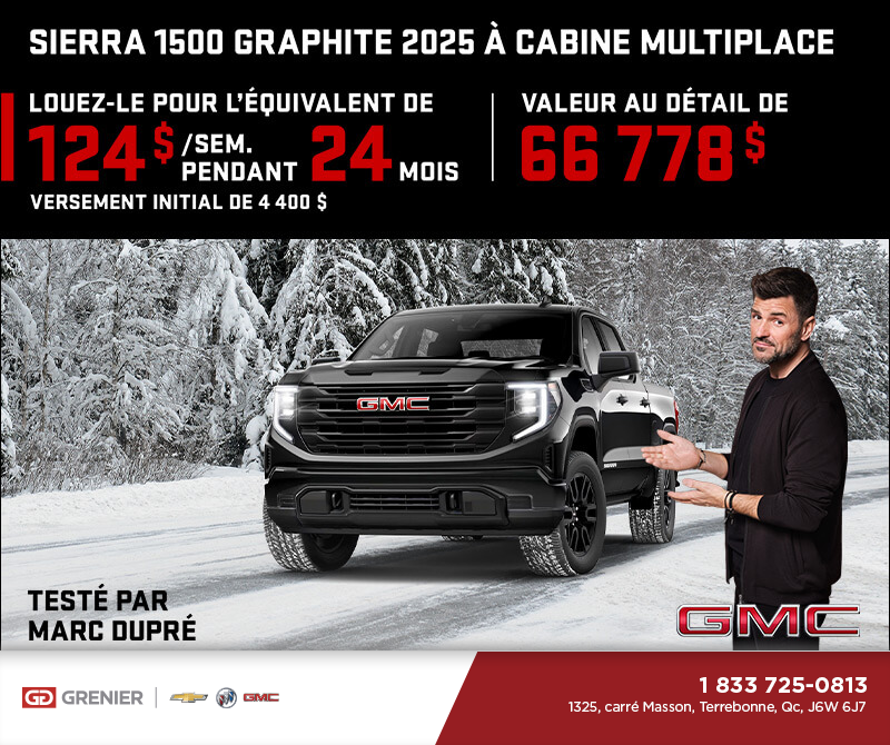 Le GMC Sierra 1500 Graphite à cabine multiplace 2025