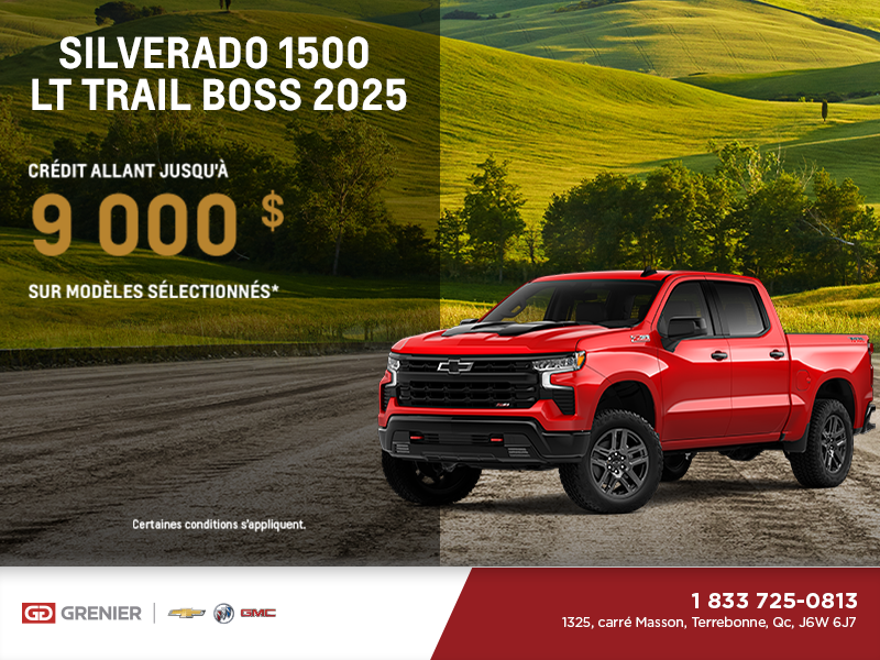 Procurez-vous le Chevrolet Silverado 1500 LT Trail Boss